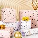 Homeral White Polka Dot Wrapping Paper Roll - 3D Embossed Luxury Gift Wrap for Birthday, Wedding, Bridal Shower, Mothers Day - Mini Roll - 17 Inch x 32.8 Feet
