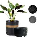 8 Pack 5.3 3-in-1 Plant Saucers Trays for Indoor Outdoor Flower Planter Pot Heavy Duty Plastic Water Drip Catcher PanSelf Watering Planter Insert Devices for Hanging Basket