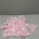 Avidlove Lingerie for Women Lace Bodysuit V Neck Babydoll Lingerie Sleepwear Nightgown (XX-Large, Pink)