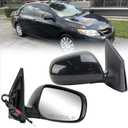 Right Passenger Side Mirror Compatible with Toyota Corolla 2009-2013 Heated Power Glass Manual Folding Black 5 Pins