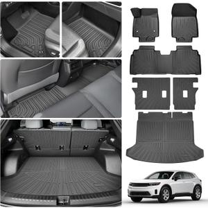 Floor Mats & Cargo Liner & Backrest Mat Fit for Honda Prologue 2024 2025 2026, All Weather Floor Mats for Prologue Accessories Heavy Duty Waterproof