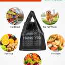 1000 Count Black Thank You Plastic T-Shirt Bags with Handles, 10.5" x 5.5" x 17.5" (1/8 Size), 14 Mic Plastic Grocery Bags for Retail, Shopping, Takeout, Convenience Stores & Small Trash Bags
