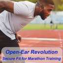 Bone Conduction Headphones IP67 Waterproof Wireless Bluetooth 5.2 Headset w/Dual CVC8.0 Noise-Canceling Mics Soft Silicone Sport Earphones for Running/Gym/Calls