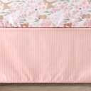 The Peanutshell 3 Piece Baby Crib Bedding Set for Girls - Newborn, Infant & Toddler Nursery Bed Set Decor with Fitted Crib Sheet, Dust Ruffle Comforter - Fairytale Forest