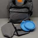 Dog Travel Bag, 25L Airline Approved Dog Travel Backpack for Pet Travel Accessories with 2 Food Storage Containers, 2 Foldable Bowls for Short Trips, Grey