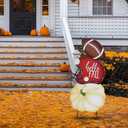 hogardeck Fall Decorations for Home Outdoor, 32" Decorative Garden Stakes with 3 Stacked Pumpkin Football Helmet for Fall Decor, Metal Yard Signs for Garden Home Lawn Patio Thanksgiving Decorations (Rbw)