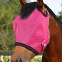 Harrison Howard All Round Mesh Horse Fly Mask UV Protective with Fleece Padded Edging Magenta M