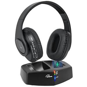 WallarGe Wireless Headphones for TV Watching, Easy Setup and Comfortable Bluetooth Headphones with RF Transmitter Charging Dock, 100 Ft Wireless Range, Rechargeable 25 Hours Play and No Audio Delay