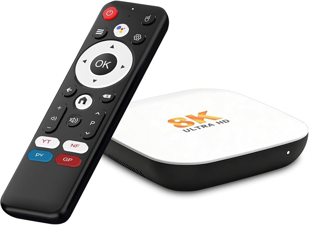 Android 14.0 TV Box 2025, LEFFOT M2 Plus 4K Ultra HD Streaming Device for TV, 4GB RAM + 32GB ROM, Support 4K Video Playback, 8K Decoding, Voice Remote, WiFi 6, BT 5.4, HDR10, 3D, RK3528 Quad-Core A53