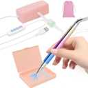 Electric Diamond Art Pen for Diamond Painting, Vacuum Diamond Art Pen with Storage Tray, Accessories Tool for Setting AB Stones Without Wax, Quiet and Long-Lasting (Pink)