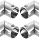 uxcell 4Pcs 90 Degree 2-Way Elbow Pipe Fitting Connector, Fit 1 Inch(25mm) OD Pipe Stainless Steel Structural Pipe Connector Chain Link Fence Clamp