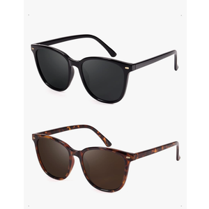 FIMILU 2 Packs Sunglasses for Women Polarized UV400 Protection Lens Big Frame Fashion Glasses Trendy Stylish Shade