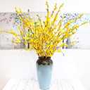 DULRLLY 6Pcs Artificial Forsythia Flower Branches 39 Inch Faux Yellow Jasmine Cherry Blossom Flowers Long Stems Silk Winter Spring Forsythia Flowers Bush for Floral Arrangement Wedding Home Decor