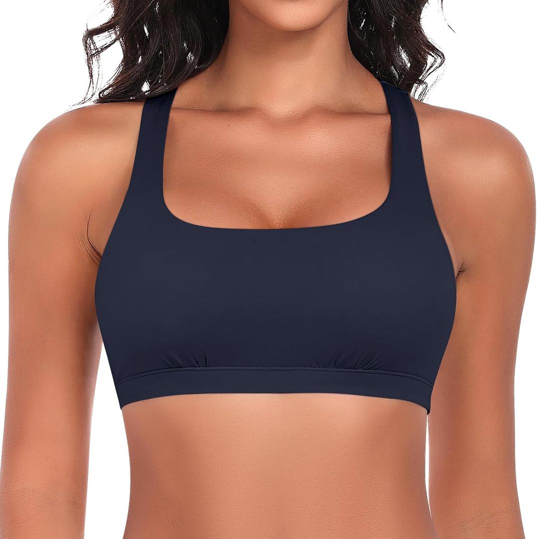 Werkiss Wireless Bralettes Natural Lift Racerback Bras for Women No Underwire Light Support Sports Bra (XL)