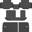 HAFIDI® Floor Mats & Backrest Mats & Cargo Mats for Mazda CX-90/CX-90 PHEV 2026 2025 2024 8 Seats with 2nd Row with Bench Seat, All Weather TPE Custom Fit Floor Liners for CX-90/CX-90 PHEV Car Mats