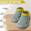 Baby Shoes Boys Girls First Walking Shoes Non Slip Soft Sole Sneakers Toddler Infant Babygirl Sock Shoes (Gray)