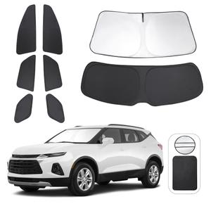 TINGLU Window Shades for Chevrolet/Chevy Blazer 2019-2024 Accessories Side Full Windows Rear Triangular Windshield Sun Shade Sun UV Rays & Privacy Protection for Camping,Napping,and Relaxing 8PCS