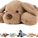 Niuniu Daddy 25" 5lb Dog Weighted Stuffed Animal forKids and Adults, Soft Sensory Plush Body Pillow for Calming Support, Large Animal Toy for Everyday Comfort