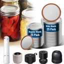 50PCS Canning Lids - 25 Wide Mouth(3.31") & 25 Regular Mouth(2.67") Mason Jar Lids, Vacuum Seal for Ball, Kerr Jars, Compatible with Electric Vacuum Sealers, Food Grade Canning Supplies