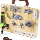 Fidget Busy Board for Adults with Dementia, Montessori Wooden Busy Board for Seniors, Gift Toys for Alzheimer's Autism