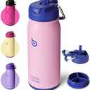 BOTTLE BOTTLE 16 oz sports water bottle stainless steel insulated kids water bottle with straw and pills holder for gifts and school（bubble candy
