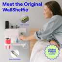 WallShelfie Bedside Wall Organizer & Dorm Decor - Dorm Room Essential, Floating Bedside Shelf Wall Mount Organizer, Remote Control Holder, Cool Teen Girls Trendy Stuff, Room Organization (White)