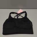POSHDIVAH Women's Mid-Impact Sports Bra with Removable Padding - Criss Cross Back for Yoga, Running & Gym Workouts (Black, XS)