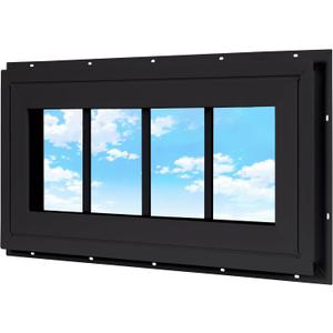 Vinyl Transom Household Fixed Window 10" x 23" Black
