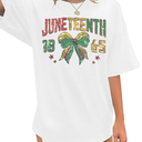 Juneteenth Coquette Bow Breaking Every Chain 1865 African Premium T-Shirt, Large, Whi
