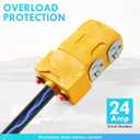 50 Amp to 20 Amp 110V RV Distribution Adapter,NEMA 14-50P to 4 X 5-20R/15R RV 4-Prong to Mutiple Household Outlet w/ 20Amp Circuit Breaker RV Generator Distribution Cord 1.5FT