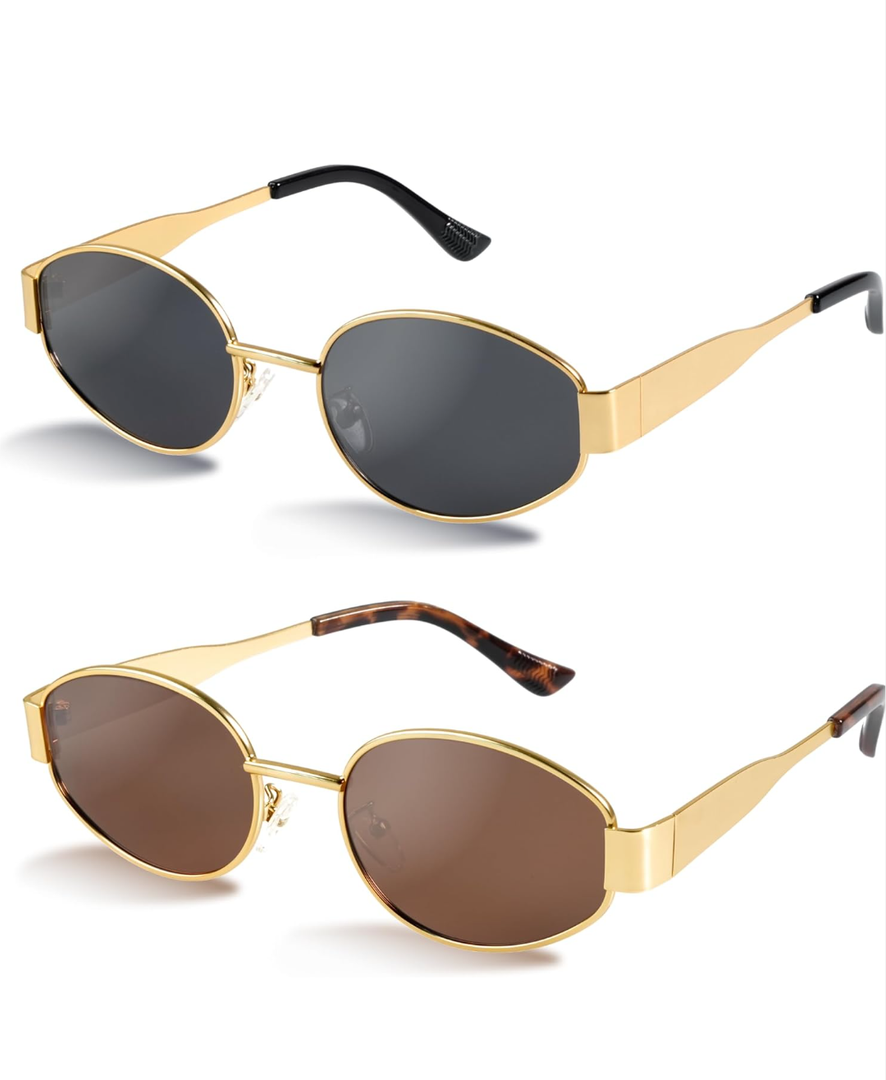 livho 2025 Trendy Oval Sunglasses - Stylish Polarized Shades for Everyday - Retro Metal Frames
