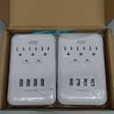 KMC 3-Outlet Wall Mount Surge Protector, 900 Joules, 4 USB 4.8 AMP USB Charging Ports, Phone Holder Cradle for Home, School or Office, ETL Certified (2 Pack)