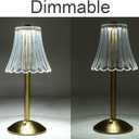 HEQET Cordless Table Lamps for Home,Table,Dining Room, Gold Rechargeable Lamps, USB Charge 12'' Tall LED Brass Portable Outdoor Indoor Table Lamp with Built-in Dimmer