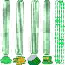 Labrostar 20Pcs St Patricks Day Accessories St Patricks Day Decorations Shamrock Green Day Beaded Necklace for Irish Party Decor Supplies