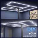 LZHOME LED Garage Lights Fixture: High Brightness 39000LM LED Garage Lighting Ceiling LED Light, Updated 44.8 inch Large Size Rectangle Light for Garage Shop Workshop Gym Car Detailing, 117CM/Lamp Tube