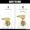 Shampoo Dispenser Bottles with Gold Pump, YACEYACE 16.9oz Set of 3 Clear Shampoo and Conditioner Dispenser, Mordern Shower Bottles Refillable with Labels