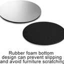 Hiceeden 18 Pack 4 Inch Stainless Steel Coasters, Round Silver Modern Coaster with 3 Holder, Rubber Foam Anti-Slip Bottom Coasters for Outdoor, Kitchen, Bar