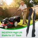 942-0741A Mower Blade for 21 Deck, Compatible with T roy Bilt TB130 TB240 TB230 TB200 TB210 TB160, C raftsman M230 M250, C ub Cadet, M TD 21'' Riding Mower, Replace 742-0741, 742-0741A, 942-0741