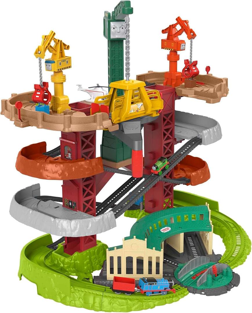 Thomas & Friends Trains & Cranes Super Tower, motorized train and track set for preschool kids ages 3 years and up 
