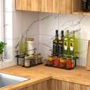 Invech 8 Bottle Capacity Coffee Syrup Organizer, 2 Tier Coffee Syrup Rack for Kitchen Coffee Bar, Metal Wine Rack for Family & Bar Countertop
