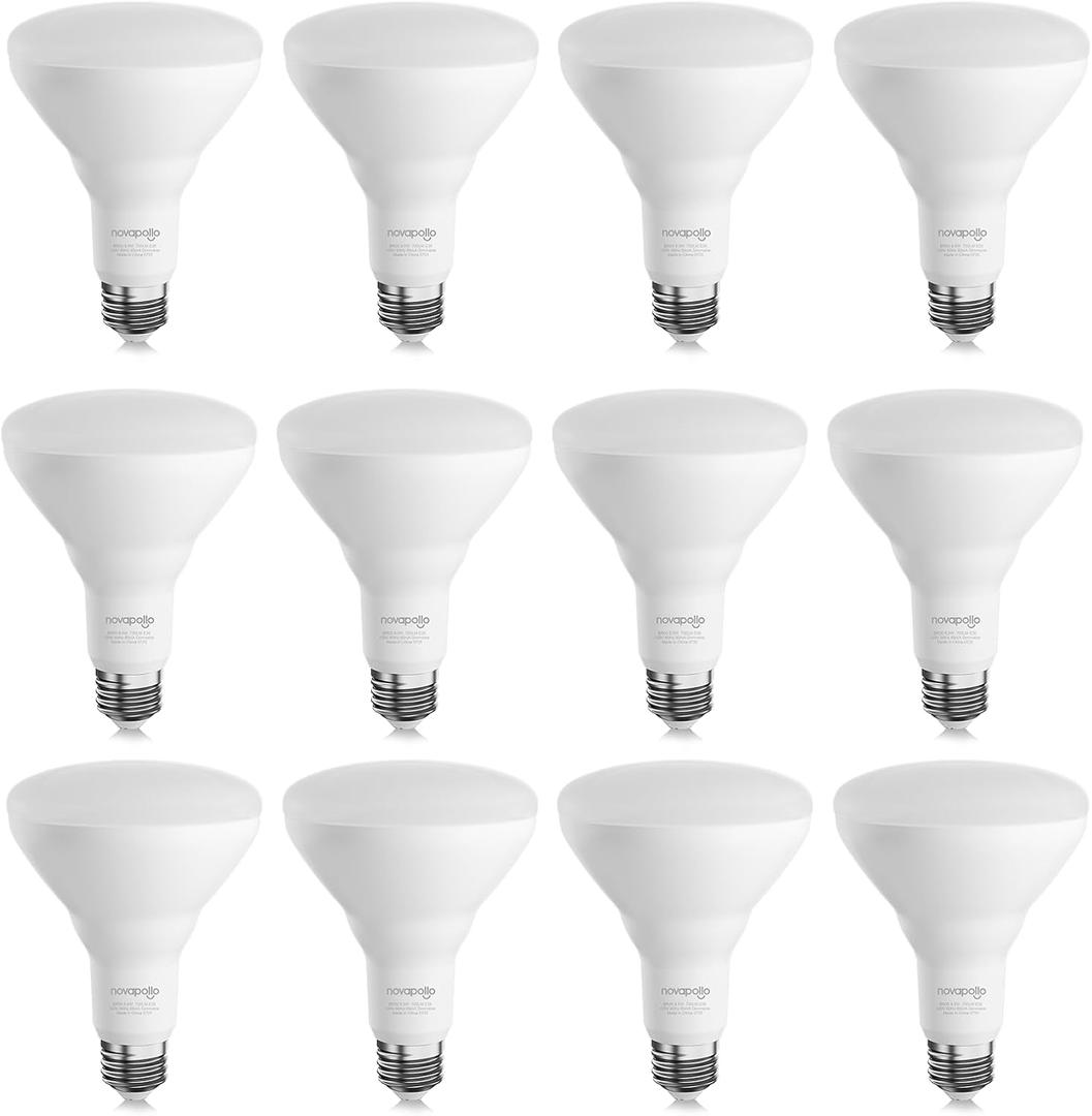 BR30 LED Bulb, Dimmable Flood Lights Indoor CRI80 8.5W Equivalent 65W 2700K Soft White 700 Lumens, 25000 Lifetime Hours Recessed Light Bulbs, E26 Base LED Can Light Bulbs, 12 Pack