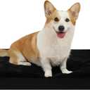 KSIIA Orthopedic Dog Bed Crate Waterproof Pet Mats for Medium Dogs Deluxe Plush Washable Pet Bed with Egg Crate Foam & Removable Cover, 29 x 18 Inch, Black