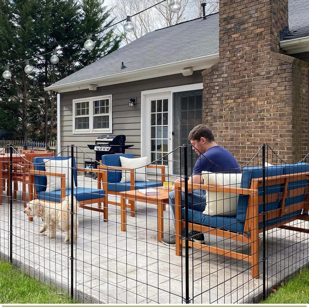 Zippity 39in H (5 Fence Panels) No Dig Easy Install Zippity Black Metal Fence, Decorative Fence Ideal for Garden Fencing For Dogs, Temporary Fence or Garden Fence Animal Barrier, WF29006
