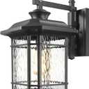 Extra Large Outdoor Light Fixtures Wall Mount Black Exterior Lights | 18.5" Extra Large Aluminum Outdoor Wall Lantern with Water Ripple Glass, Outside Garage Lights for Porch, Front Door, Patio