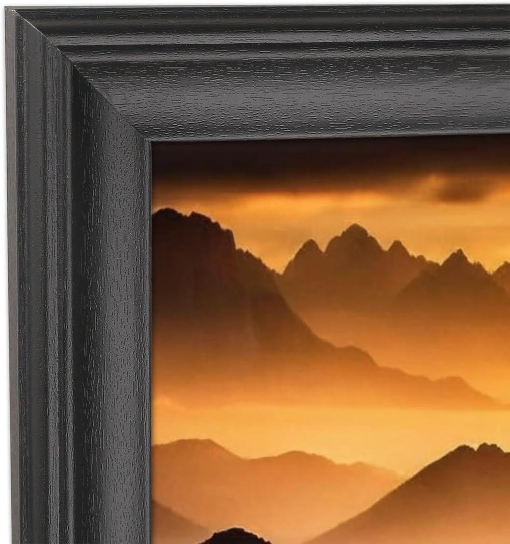 10x28 inch Picture Frame Solid Wood Black Suitable for Panoramic Photo/Poster/Painting/Puzzle (A23B1028)