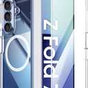 Vizvera for Samsung Galaxy Z Fold 7 Case Clear with Magnetic Power [Slim Design][Screen Protector][Hinge Protection] Shockproof Protective Phone Case for Galaxy Z Fold 7(Clear)