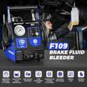 F109 Automatic Brake Bleeder Kit 110V Electric Brake Fluid Bleeder 0.7~2.5 Bar Vacuum Brake Pressure Bleeder One Person Pneumatic Fluid Extractor Tool with 3 Master Cylinder Adapter for Toyota Honda