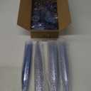 JOLLY CHEF 100 Pack Plastic Champagne Flutes Disposable 4.5 oz Blue Glitter Plastic Champagne Glasses Perfect for Wedding, Thanksgiving Day, Christmas