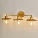 ZGLAOJT 3 Light Vintage Vanity Light Gold Bathroom Light Fixtures Over Mirror.