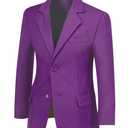Boy's Dress Coats Blazer Purple Solid Slim Suit with Lapel Formal Party Classic Suits Two Button Jacket for Kids, Size 14